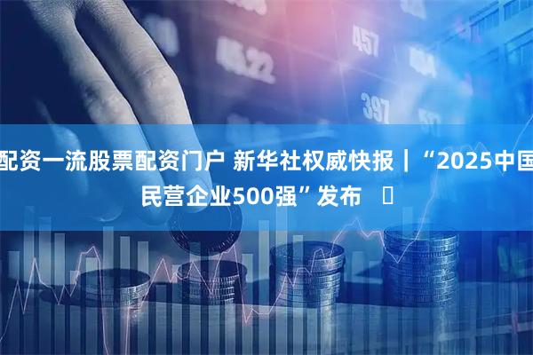 配资一流股票配资门户 新华社权威快报｜“2025中国民营企业500强”发布   ​