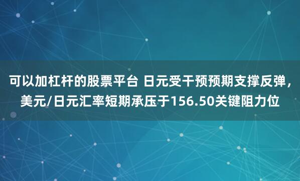 可以加杠杆的股票平台 日元受干预预期支撑反弹，美元/日元汇率短期承压于156.50关键阻力位